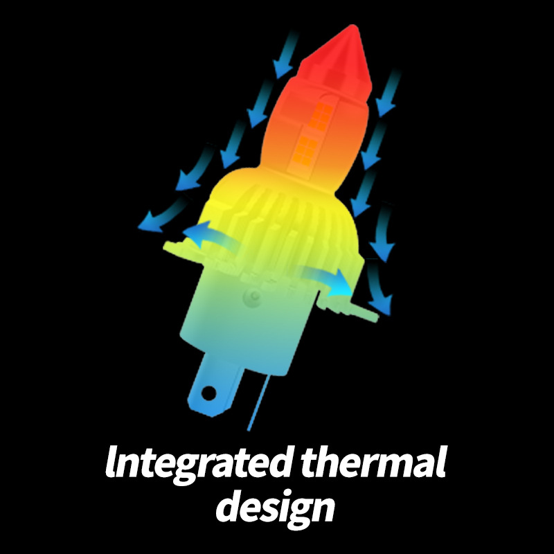 M3 Bullet Shape LED Headlight H4 H4L Universal Car Lamp High Beam Bulb 6500K Lights