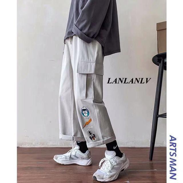 Overalls Men's Loose And Trendy Korean Autumn Winter Ins Multi Pocket Fashion Corset Pants Casual Versatile