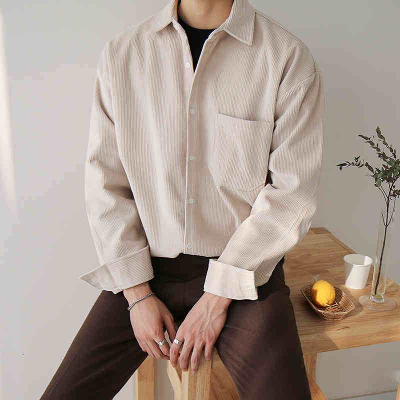 men's jackets long-sleeve shirt for men, plain with a loose korean lapel, slim boys 8ibd, Black;brown
men's jackets long-sleeve shirt for men, plain with a loose korean lapel, slim boys 8ibd, Black;brown