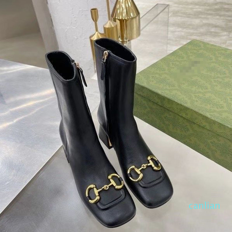 horsebit buckle square toe Martin boots side zipper mid-barrel bare boots leg-repairing wild delicate thin boots
horsebit buckle square toe Martin boots side zipper mid-barrel bare boots leg-repairing wild delicate thin boots