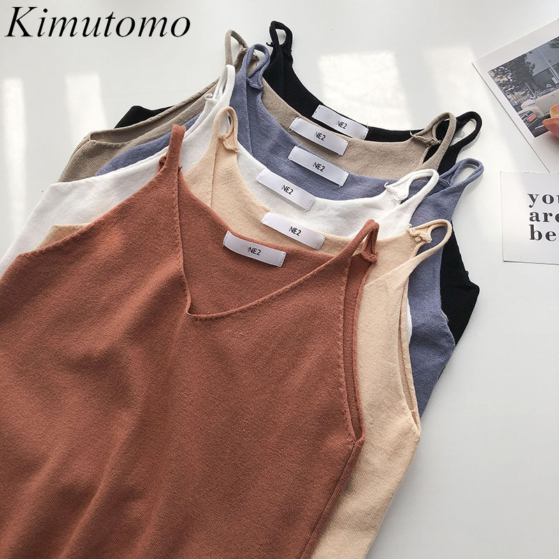 Kimutomo Camisole Women Spring Summer Korean Fashion Solid Color Basic V-neck Slim Sleeveless Chic Top Casual 210521, Black 
Kimutomo Camisole Women Spring Summer Korean Fashion Solid Color Basic V-neck Slim Sleeveless Chic Top Casual 210521, Black