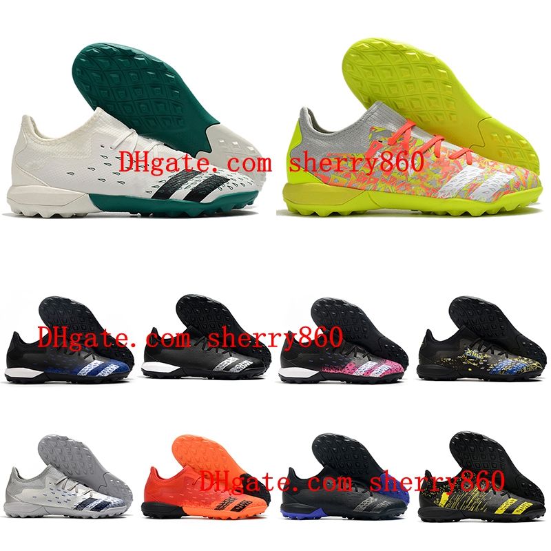 Mens Soccer Shoes PREDATOR FREAK .3 LOW TF Football Boots Turf Cleats High Top Sneakers Soft Futsal