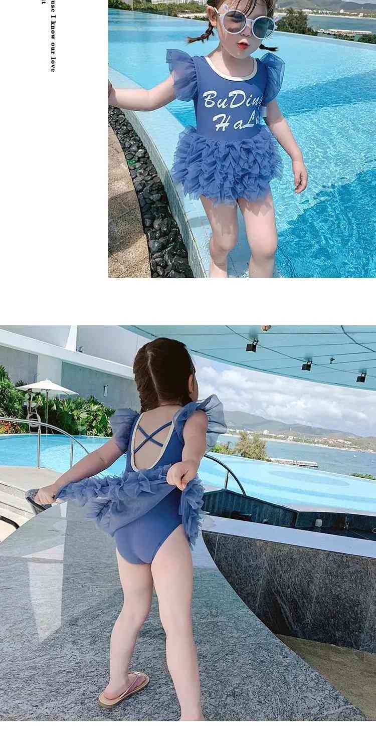 summer children's lace princess swimsuit girls kids swimwear for baby 210515