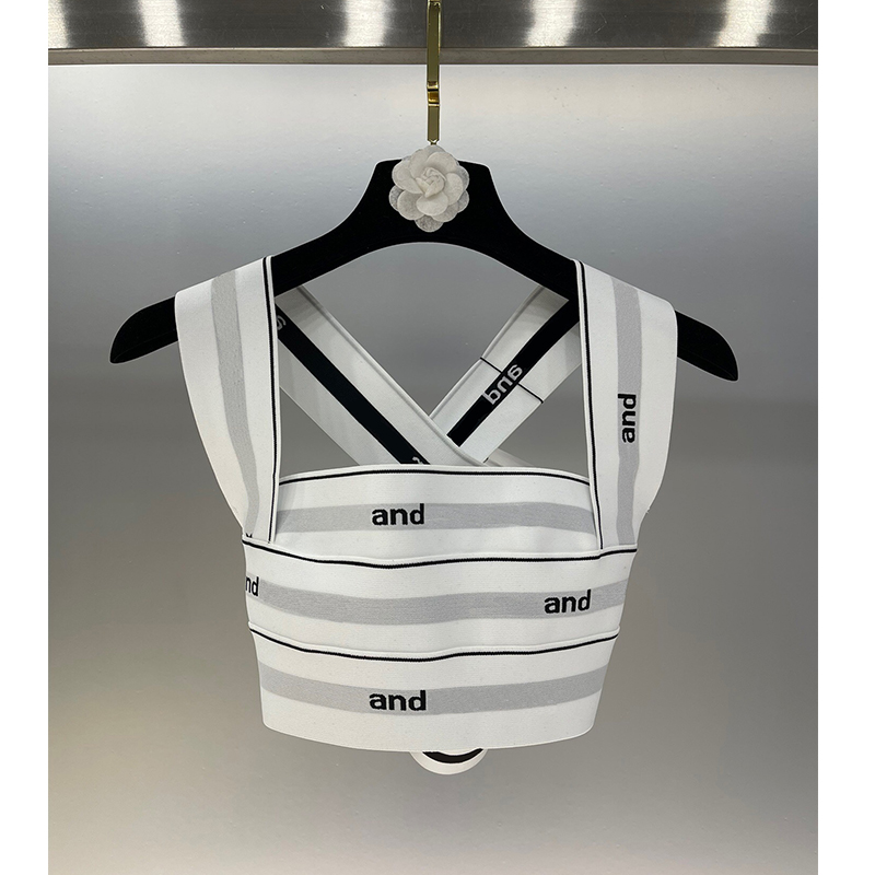 2022 Crops Vest Runway Fashion Summer Women Letters Stripe Lady Tanks Sexy Elastic Bandage Sleeveless Stretch Crops Vest, White
2022 Crops Vest Runway Fashion Summer Women Letters Stripe Lady Tanks Sexy Elastic Bandage Sleeveless Stretch Crops Vest, White