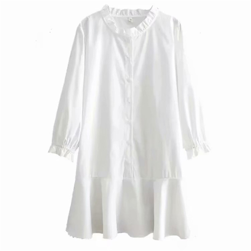 Women A version shirt dress with ruffles o Neck long sleeve Slim Long Vestido Summer Elegant Chiffon Short Sleeve Dresses Femme 210524, White
Women A version shirt dress with ruffles o Neck long sleeve Slim Long Vestido Summer Elegant Chiffon Short Sleeve Dresses Femme 210524, White