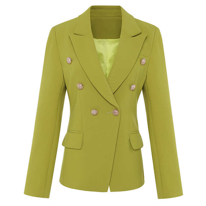 HIGH QUALITY Fashion Classic Designer Blazer Women's Metal Buttons Double Breasted Jacket Ginger yellow 210526
HIGH QUALITY Fashion Classic Designer Blazer Women's Metal Buttons Double Breasted Jacket Ginger yellow 210526