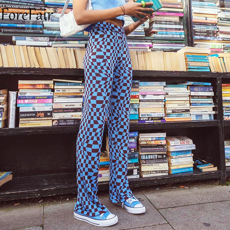 women summer wide leg pants y2k vintage 90s high waist trousers print spring brown plaid pants 2021 casual fashion, Black;white
women summer wide leg pants y2k vintage 90s high waist trousers print spring brown plaid pants 2021 casual fashion, Black;white