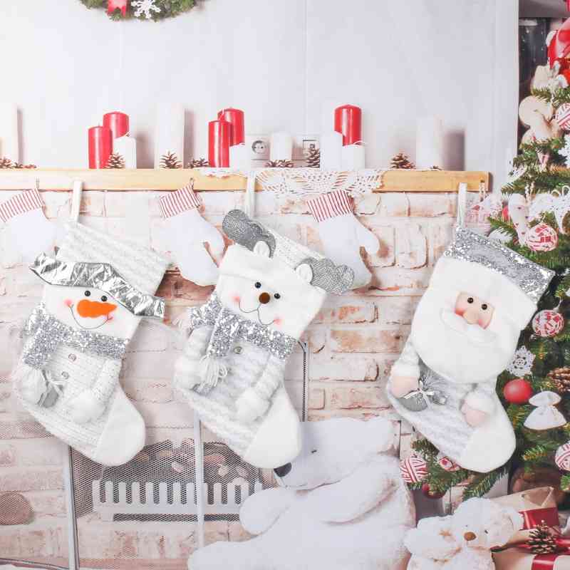 White Silver Gift Bag tree decorations Santa Claus Snowman elk Sequin stockings Christmas Tree Pendant
White Silver Gift Bag tree decorations Santa Claus Snowman elk Sequin stockings Christmas Tree Pendant