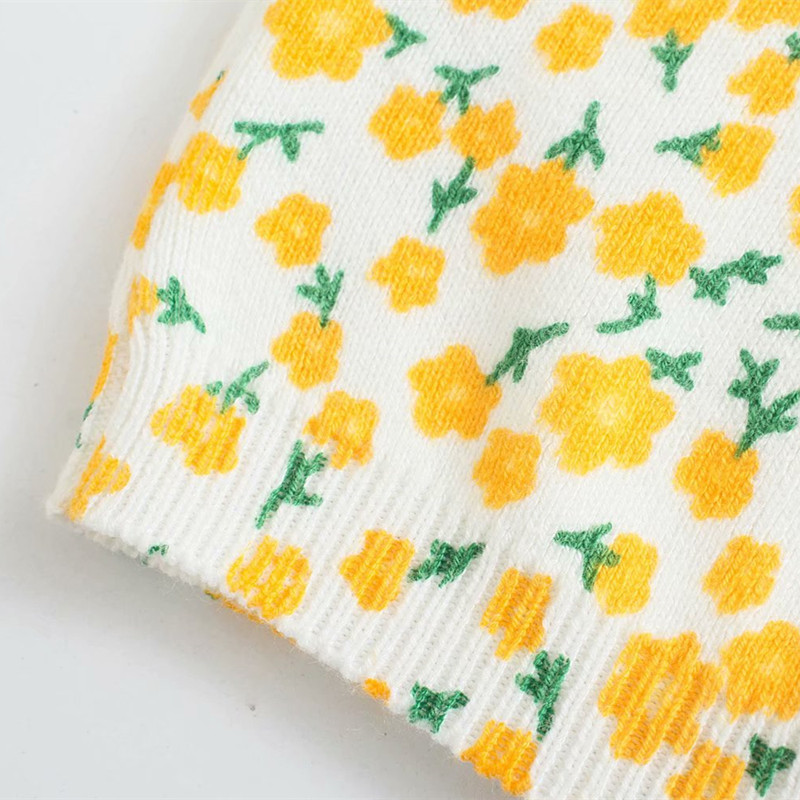 Sweet Women Vintage Knitted Cardigan Spring Fashion Ladies V Neck Knitwear Cute Slim Female Short Stretchy Sweater 210515