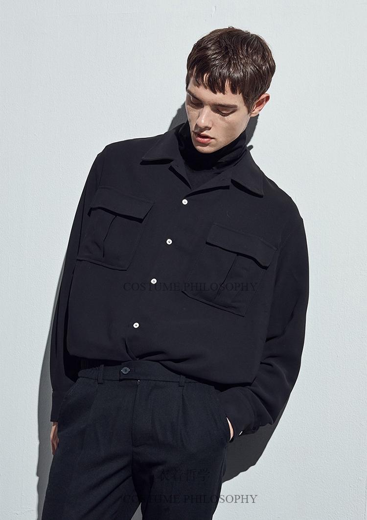 S-6XL 2021 Men's Clothing Hair Stylist Fashion Original Street Model Draping Cutting Shirt Plus Size Stage Costumes Casual Shirts