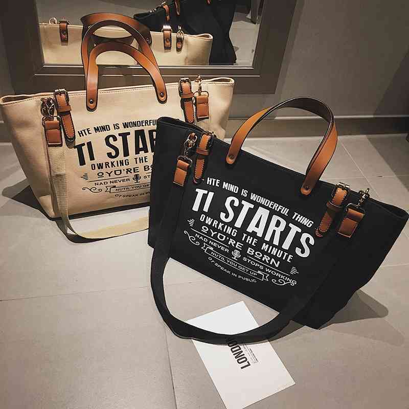 Large capacity autumn winter bag women 2020 new fashion Messenger Canvas letter portable Tote Bag, White
Large capacity autumn winter bag women 2020 new fashion Messenger Canvas letter portable Tote Bag, White