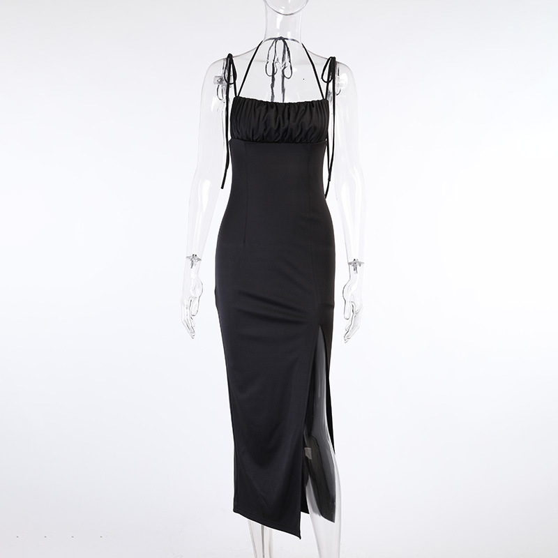 Casual Dresses Black Spaghetti Strap Maxi Women Sexy Ruched Bandage Slim Christmas Elegant High Split Vestido Year 2021 VM1B
Casual Dresses Black Spaghetti Strap Maxi Women Sexy Ruched Bandage Slim Christmas Elegant High Split Vestido Year 2021 VM1B