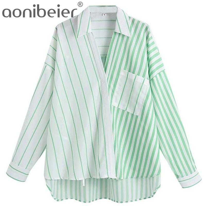 Contrast Striped Print Summer Women Loose Shirts V Neck Drop Shoulder Casual Blouses Female High Low Tops Green 210604, Gr
Contrast Striped Print Summer Women Loose Shirts V Neck Drop Shoulder Casual Blouses Female High Low Tops Green 210604, Gr
