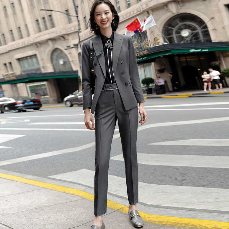 High quality professional women's suits pants winter slim blazer Casual business office trousers two-piece 210527, Suit-a
High quality professional women's suits pants winter slim blazer Casual business office trousers two-piece 210527, Suit-a