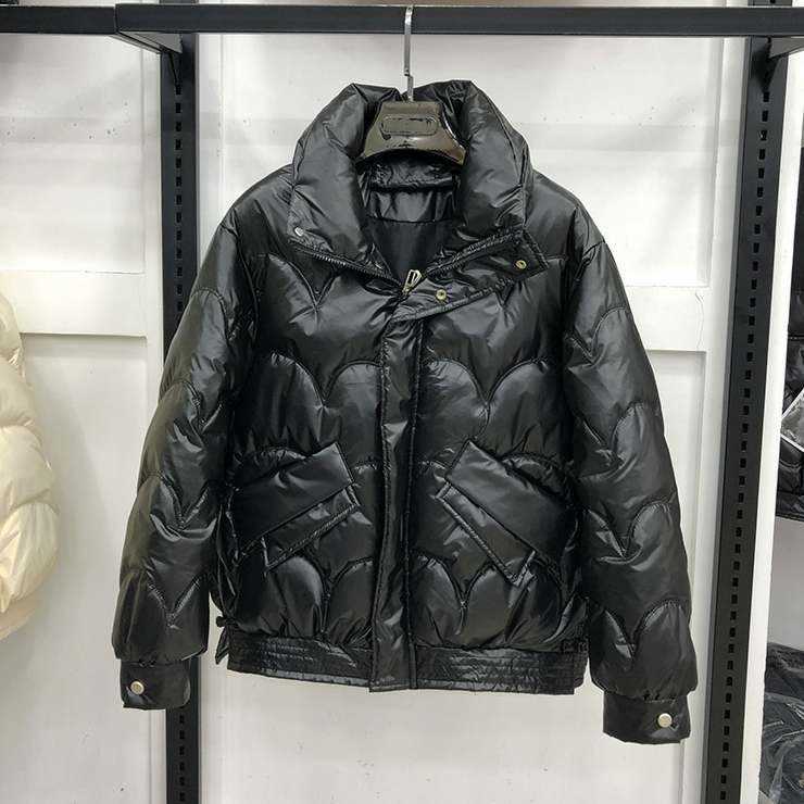Women's Cotton-padded Jacket Bright Puffer Winter Short Bubble Parkas 211011