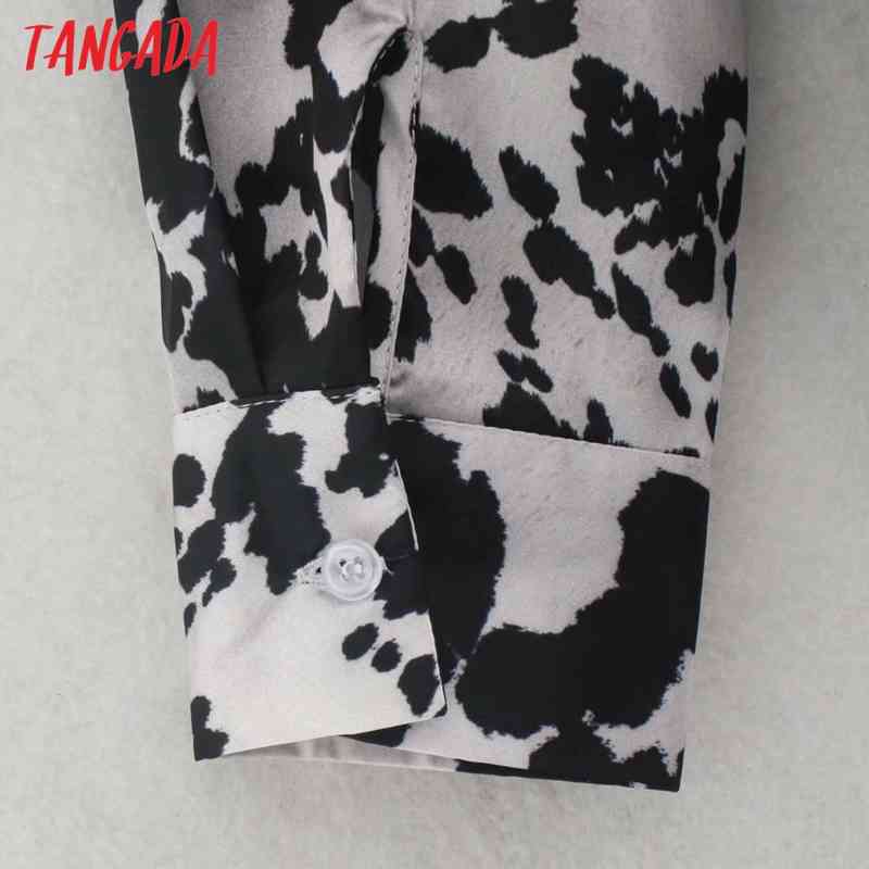 Women Loose Animal Print Blouse Long Sleeve Chic Female Casual Shirt Blusas Femininas XN300 210416