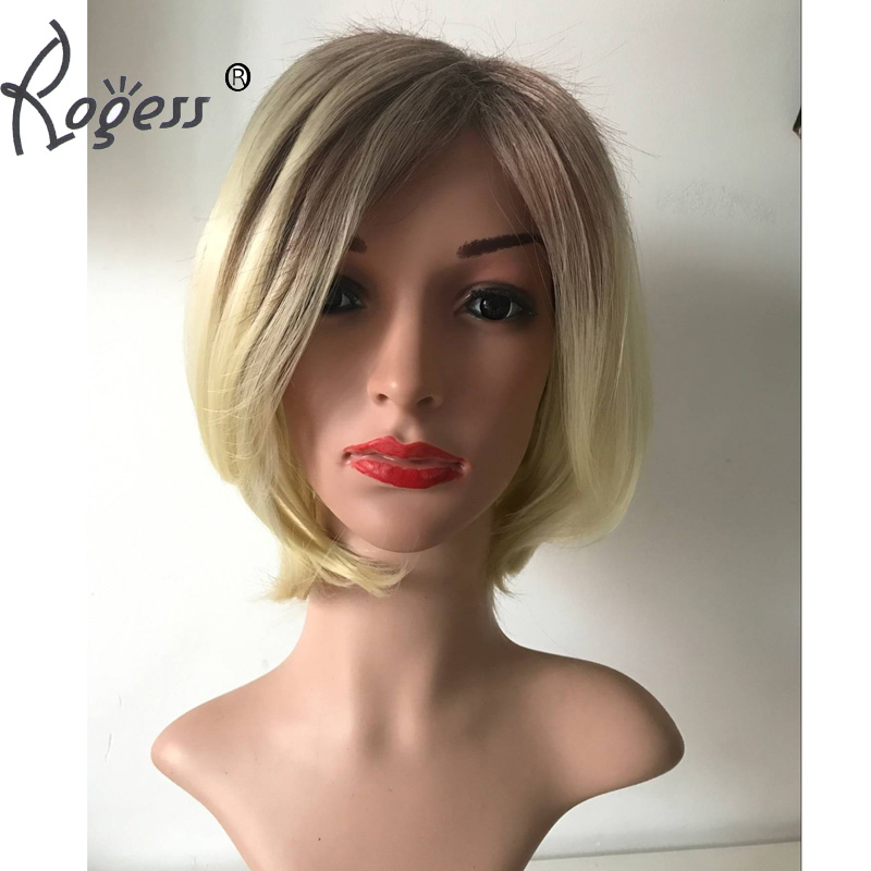 Fashion Short Straight Synthetic BOB wig Blong Dark Root Natural Wave Hair wigs for women