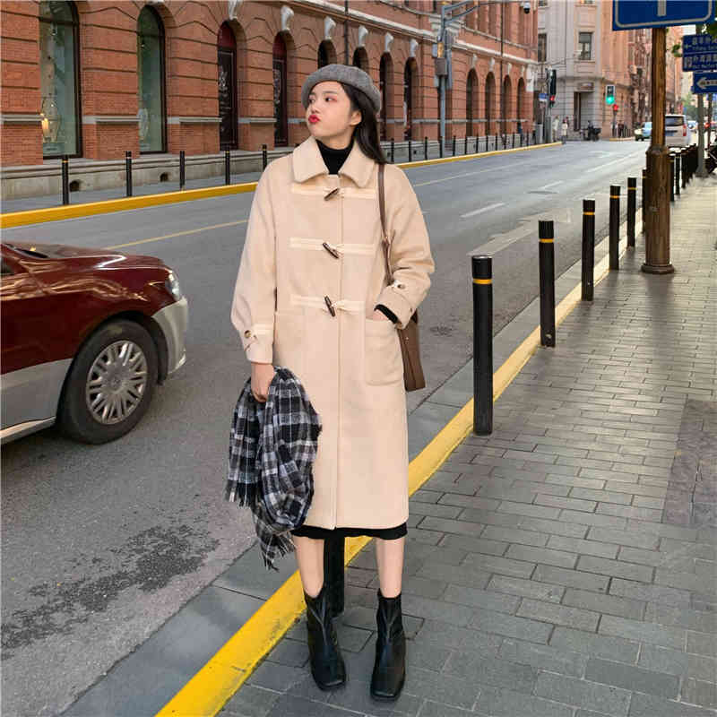 women's trench coats women of wool autumn long coat trend jacket horn casual button sleeve elegant loose office lady streetwear clothes, Tan;black
women's trench coats women of wool autumn long coat trend jacket horn casual button sleeve elegant loose office lady streetwear clothes, Tan;black