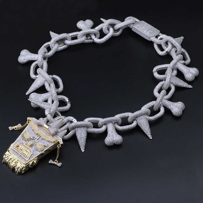 Trippie Redd Style Chain and iced out Pendant Punk Rivet Choker Bling Cubic Zircon Men's Hip hop Necklace Jewelry Gold X0707
Trippie Redd Style Chain and iced out Pendant Punk Rivet Choker Bling Cubic Zircon Men's Hip hop Necklace Jewelry Gold X0707