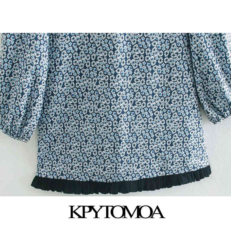 Women Chic Fashion Floral Print Patchwork Mini Dress Peter pan Collar Back Zipper Female Dresses Mujer 210420