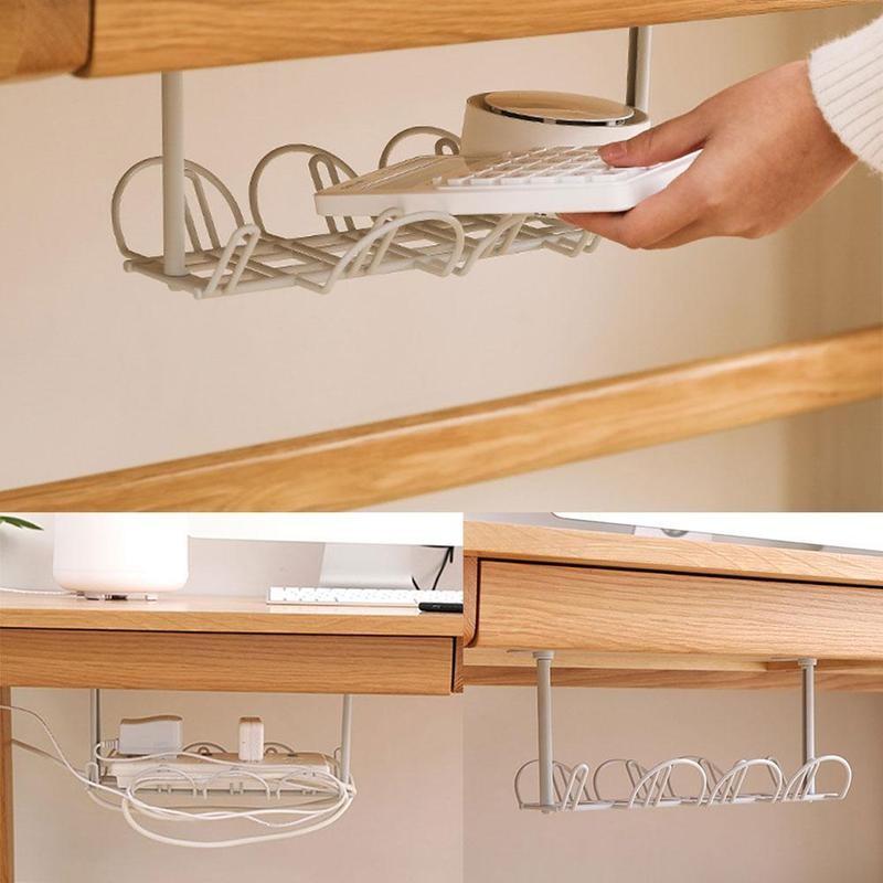 & Rails Under Desk Management Tray Table Bottom Power Cable Organizer Plug Storage Basket Shelf Wire Strong Holder Socket RRD7725 Free shipping