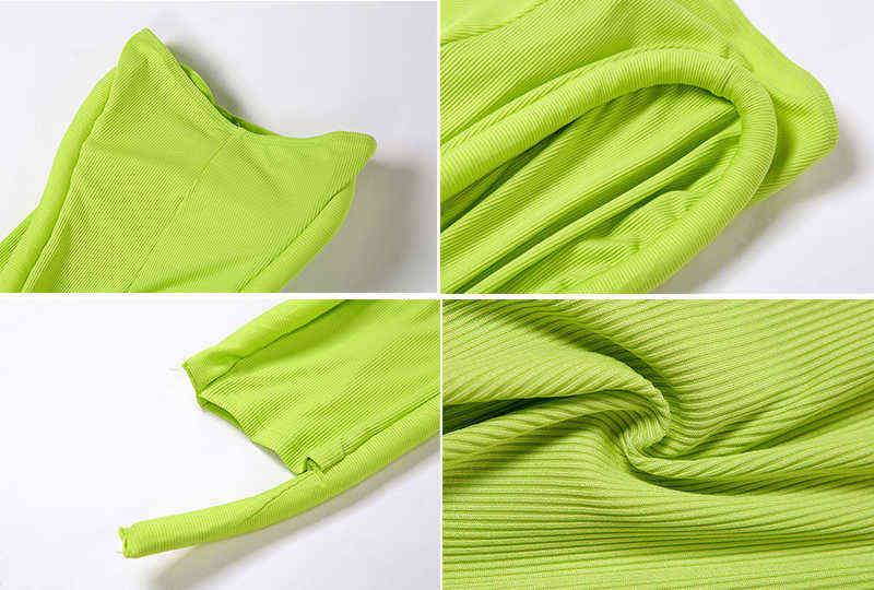 Simenual Neon Green Ribbed Fitness Women Leggings Fashion Streetwear Mid Waist Fall Pants Sporty Workout Leggins Casual 211204