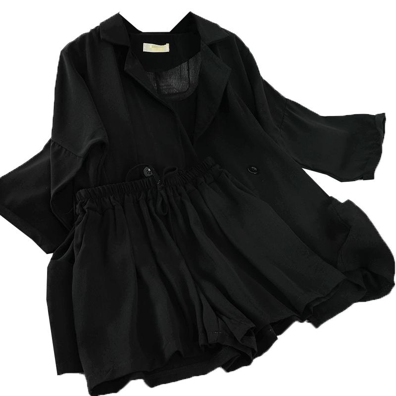 Female Outfits Korean Women Three Piece Sets Spring Summer Blazer Jacket Shorts 3 Pcs Set Woman Elegant Suits Tracksuits Two Dress