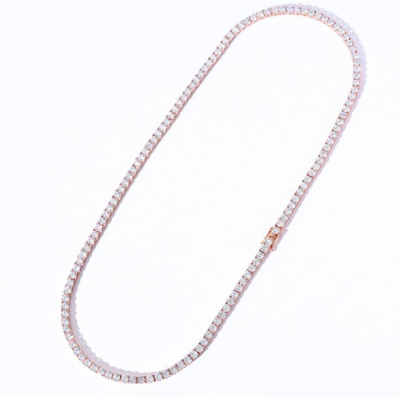 Choucong Rose Gold Fill White Topaz CZ Dia Pendant Necklace, Hip Hop Chains for Women Free shipping