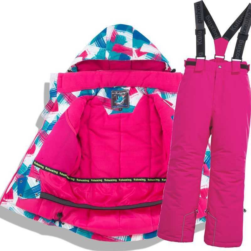 -30 degree Children clothing Set boys girl kids snowboard ski suit Waterproof outdoor sports jacket pants clothes snowsuit teen 210908