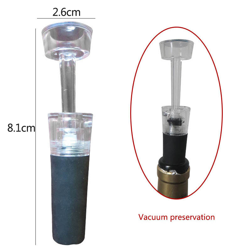 1Pc Red Wine Vacuum Sealed Save Wine Stoppers Sealer Plug Tools Air Pump Stopper Portable Champagne Bottle Preserver