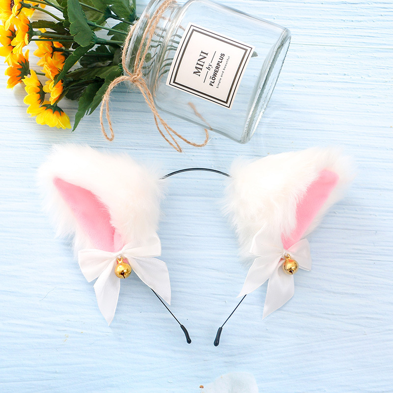 Cosplay anime character headgear props plush cat ears fox ears bell hair band GC214 
Cosplay anime character headgear props plush cat ears fox ears bell hair band GC214