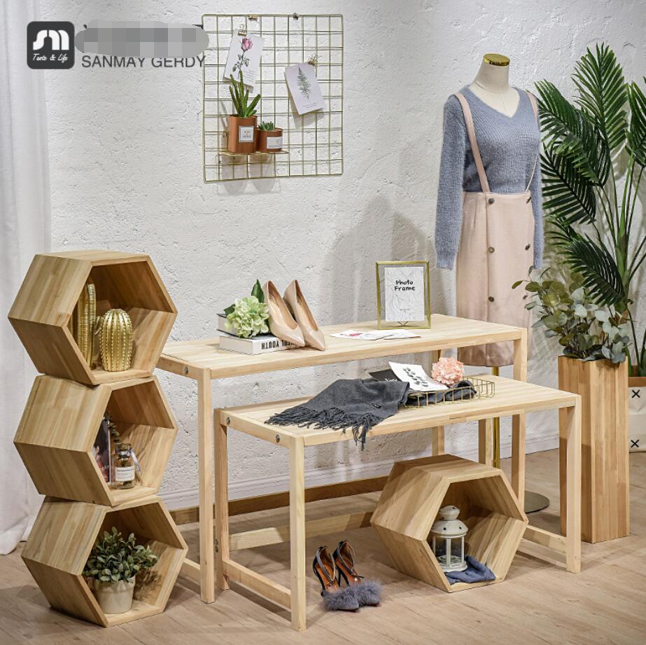 Clothing shop window decoration display table Commercial Furniture children's clothes store creative high and low water tables
