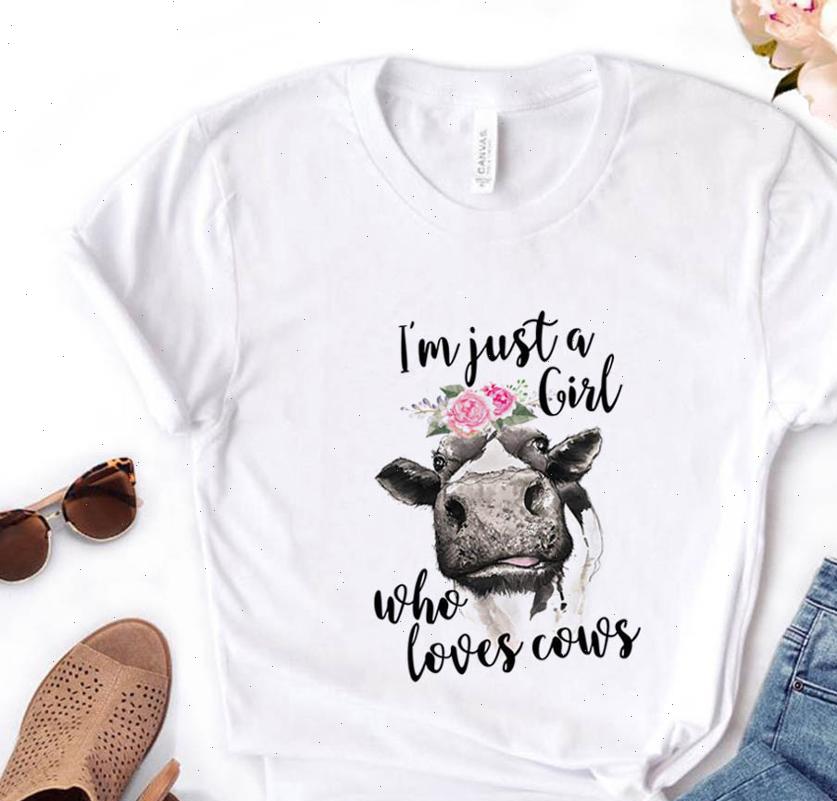 im just a girl who women t shirts loves cows floral print short sleeve o neck loose ladies tee, White
im just a girl who women t shirts loves cows floral print short sleeve o neck loose ladies tee, White