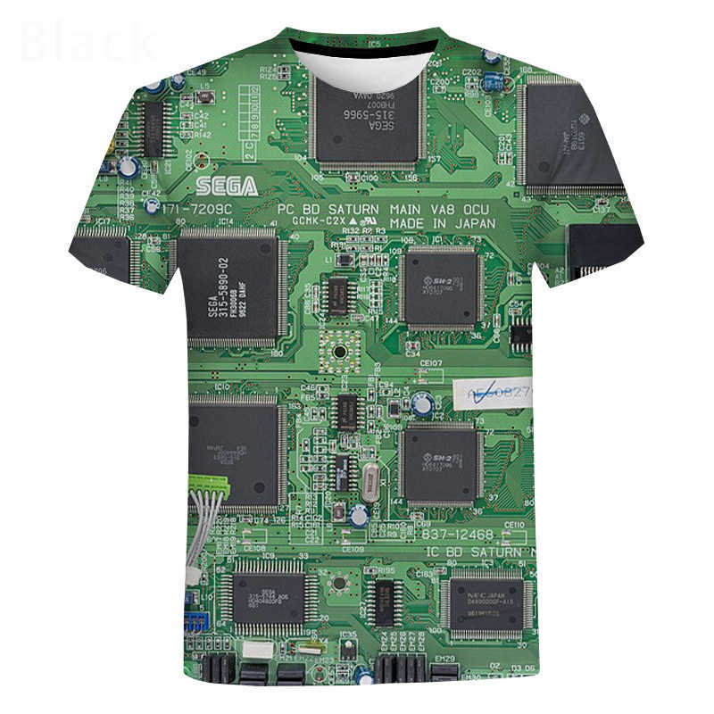 Electronic Chip Hip Hop T Shirt Men Women 3D Machine Printed Oversized T-shirt Harajuku Style Summer Short Sleeve Tee Tops 210809