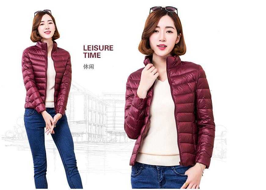 Autumn Winter jacket women Fashion Thin and light Down jacket women Short coat Casual Standing collar Cotton parka Coats Female 210819