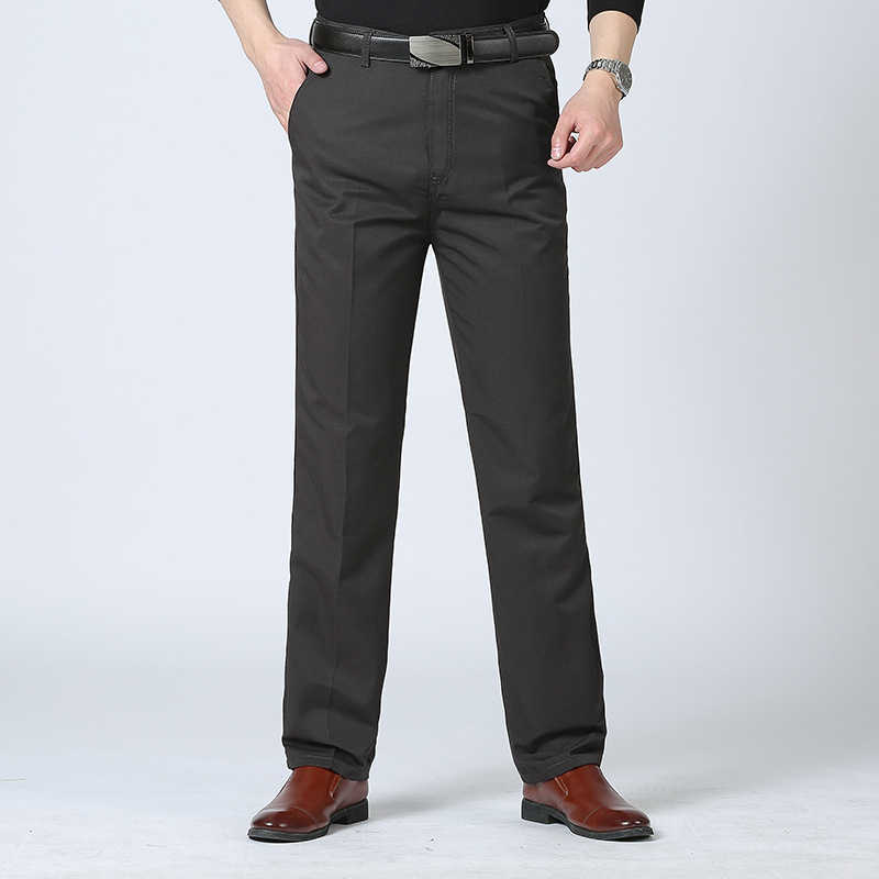 Trousers for Men Clothes Work Chinos Pants Loose Men Pants Suit Classic Wide Leg Pants Business Comfortable Cotton Plus Size 210603