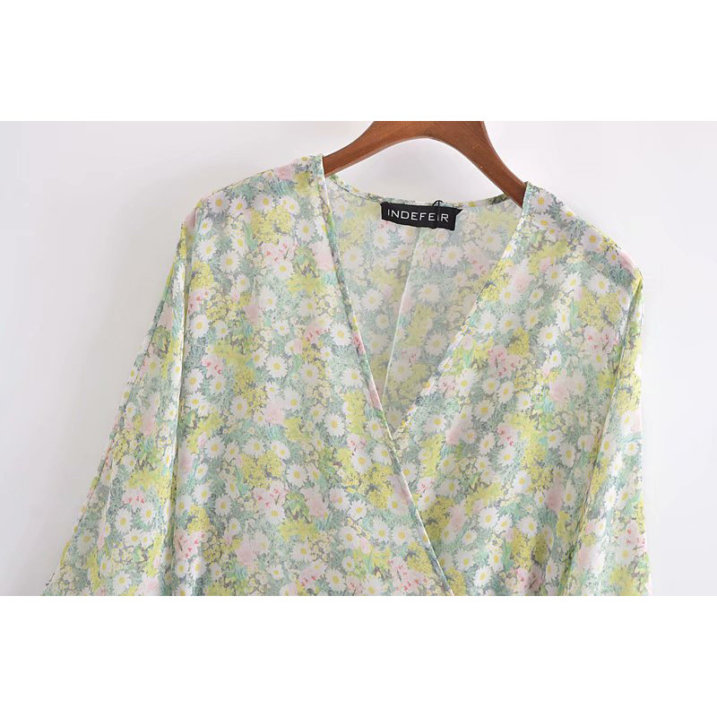 Women Two Piece Set Printed Shirt & Slit Midi Skirt Fashion Casual Woman 2 210517