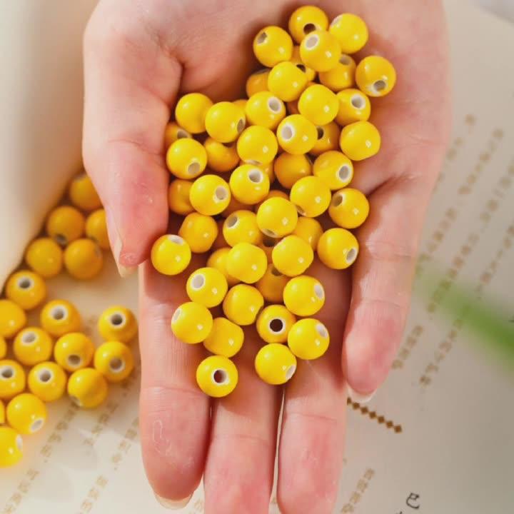 Other 1 Pack 6-8-10-12mm Round Yellow Ceramic Beads DIY Handmade Porcelain Spacer Loose Bead For Jewelry Making
Other 1 Pack 6-8-10-12mm Round Yellow Ceramic Beads DIY Handmade Porcelain Spacer Loose Bead For Jewelry Making