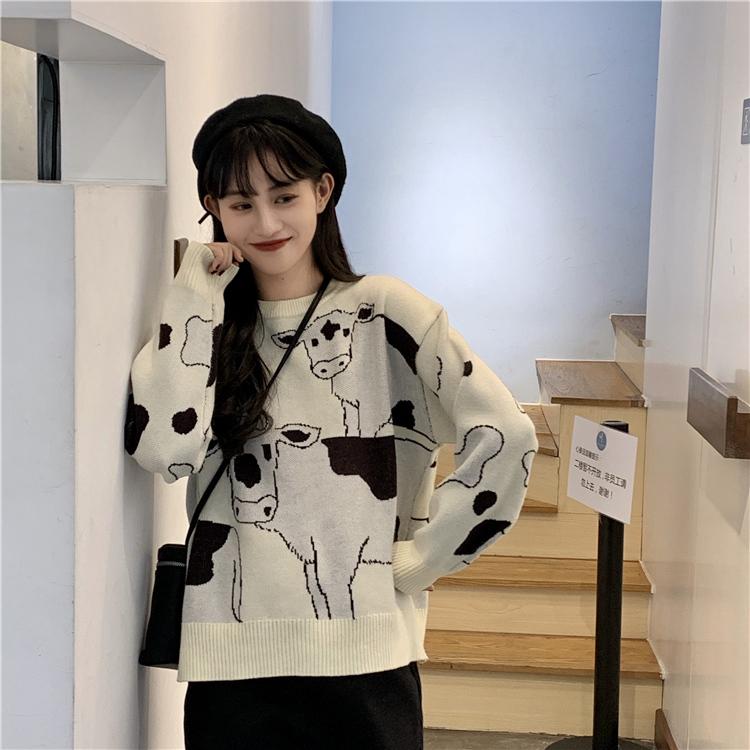 Women' Hoodies & Sweatshirts Harajuku Sweaters Vintage Casual Loose Lazy Cow Sweater Female Korean Japanese Kawaii Cute Ulzzang Clothing Fo, Black
Women' Hoodies & Sweatshirts Harajuku Sweaters Vintage Casual Loose Lazy Cow Sweater Female Korean Japanese Kawaii Cute Ulzzang Clothing Fo, Black
