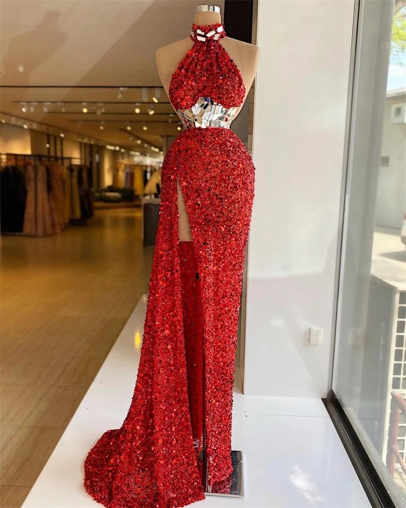 Luxury Red Mermaid Evening Dresses Designer Crystals Sequins Beads Prom Dress Sleeveless High Slit Custom Made Formal Party Gowns Robe de mariée, Blue
Luxury Red Mermaid Evening Dresses Designer Crystals Sequins Beads Prom Dress Sleeveless High Slit Custom Made Formal Party Gowns Robe de mariée, Blue
