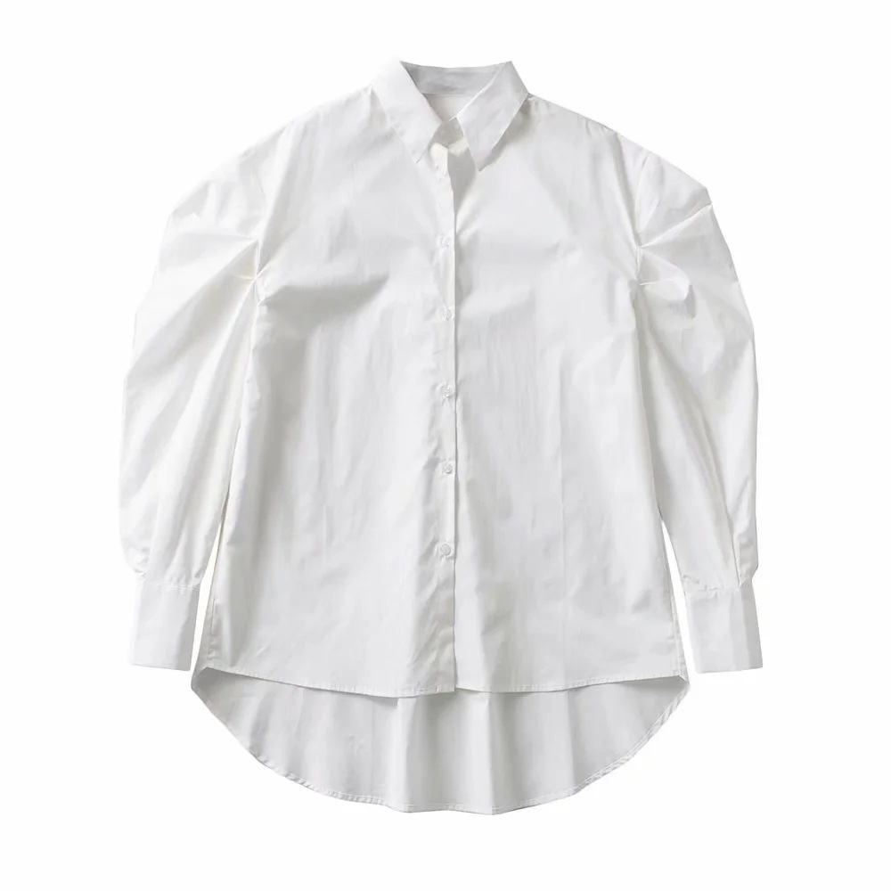 Nomikuma Vintage Puff Sleeve Women Blouse Causal Turn-down Collar Solid Shirt Spring New Women Blusas Mujer De Moda 6E108 210427