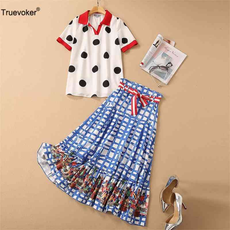 Truevoker Lady Runway Fashion Party et Women Polka Dot Print T-Shirt + Ethnic Midi Skirt Two Pieces Set 210602, Blue
Truevoker Lady Runway Fashion Party et Women Polka Dot Print T-Shirt + Ethnic Midi Skirt Two Pieces Set 210602, Blue