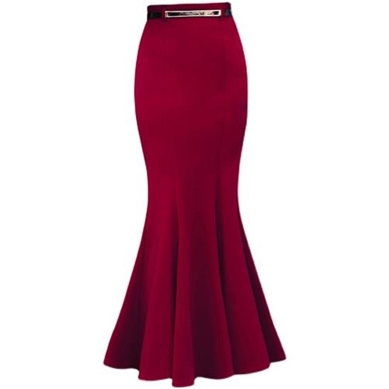 Autumn Winter package hip Vintage Long Mermaid Skirt Women Elegant office lady trumpet Skirts With Free Belt plus size 3XL 210702, Red
Autumn Winter package hip Vintage Long Mermaid Skirt Women Elegant office lady trumpet Skirts With Free Belt plus size 3XL 210702, Red