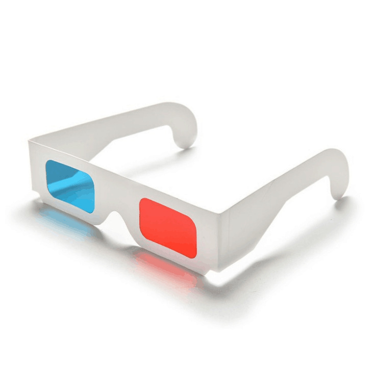 3D Paper Glasses Red & Blue Cyan Paper Card Universal Anaglyph Offers a Sense of Reality Movie DVD