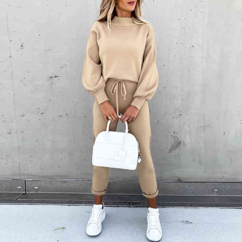 Women Tracksuit 2 Piece Set Crop Top pants Set Sportwear Matching Set Workout Sweat Suits Woman Jogging Suit 210515