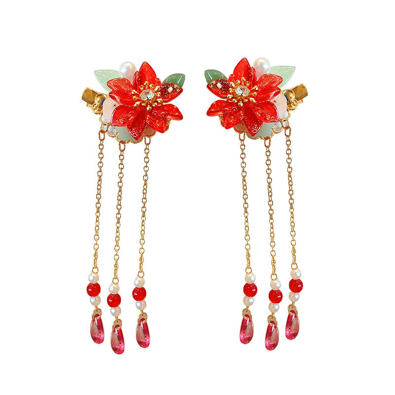Children hanfu headdress girl baby Super fairy tassel step shake retro Chinese style hair ornament little girl costume hairpin, Red
Children hanfu headdress girl baby Super fairy tassel step shake retro Chinese style hair ornament little girl costume hairpin, Red