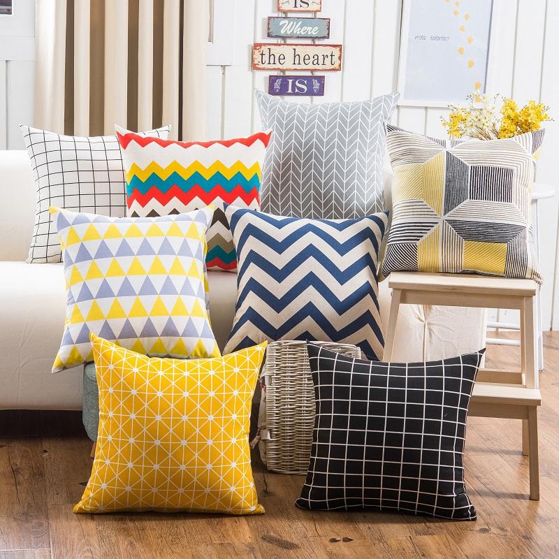 Cushion/Decorative Pillow Art Sofa Color Geometry Cushion Cover Yellow Grey Cotton Linen Decorative Throw Plaid Printed Bedding Home Decor, 08
Cushion/Decorative Pillow Art Sofa Color Geometry Cushion Cover Yellow Grey Cotton Linen Decorative Throw Plaid Printed Bedding Home Decor, 08
