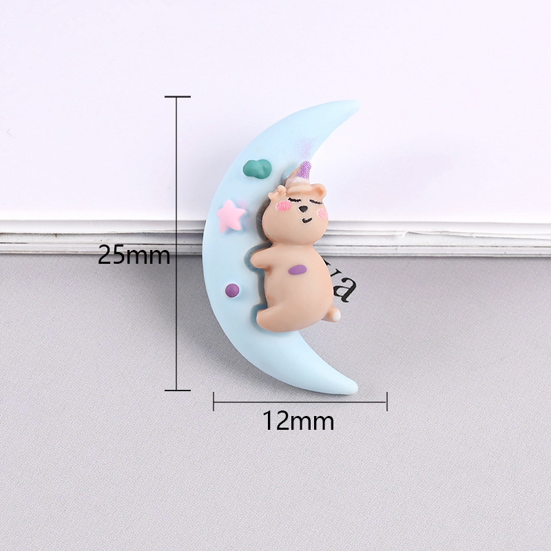 20Pcs Kawaii Cartoon Star Moon Animal Rabbit Resin Components Cabochon Flatback Scrapbooking Craft DIY Hair Accessories Phone Case Decoration
