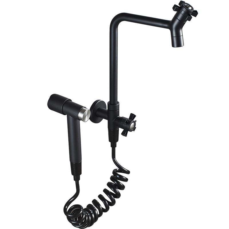 Modern Black Decorative Outdoor Garden Faucet Bathroom Washing Machine Mop Taps With Spray Gun Sink Faucets