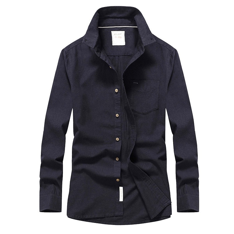 Shirts Men's Cotton Business Shirts Leisure Spring Brand Clothing Long Sleeve Fashion Shirts Male Military Style Dress Shirt 210518, Dark black blue
Shirts Men's Cotton Business Shirts Leisure Spring Brand Clothing Long Sleeve Fashion Shirts Male Military Style Dress Shirt 210518, Dark black blue
